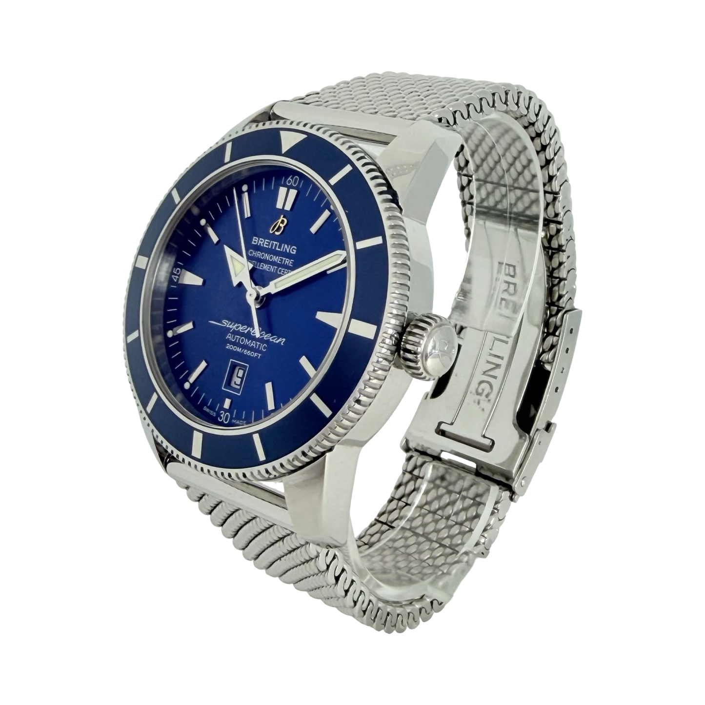 Breitling SuperOcean Heritage 46 Special Edition Blue Dial Stainless Steel Mesh Bracelet A17320