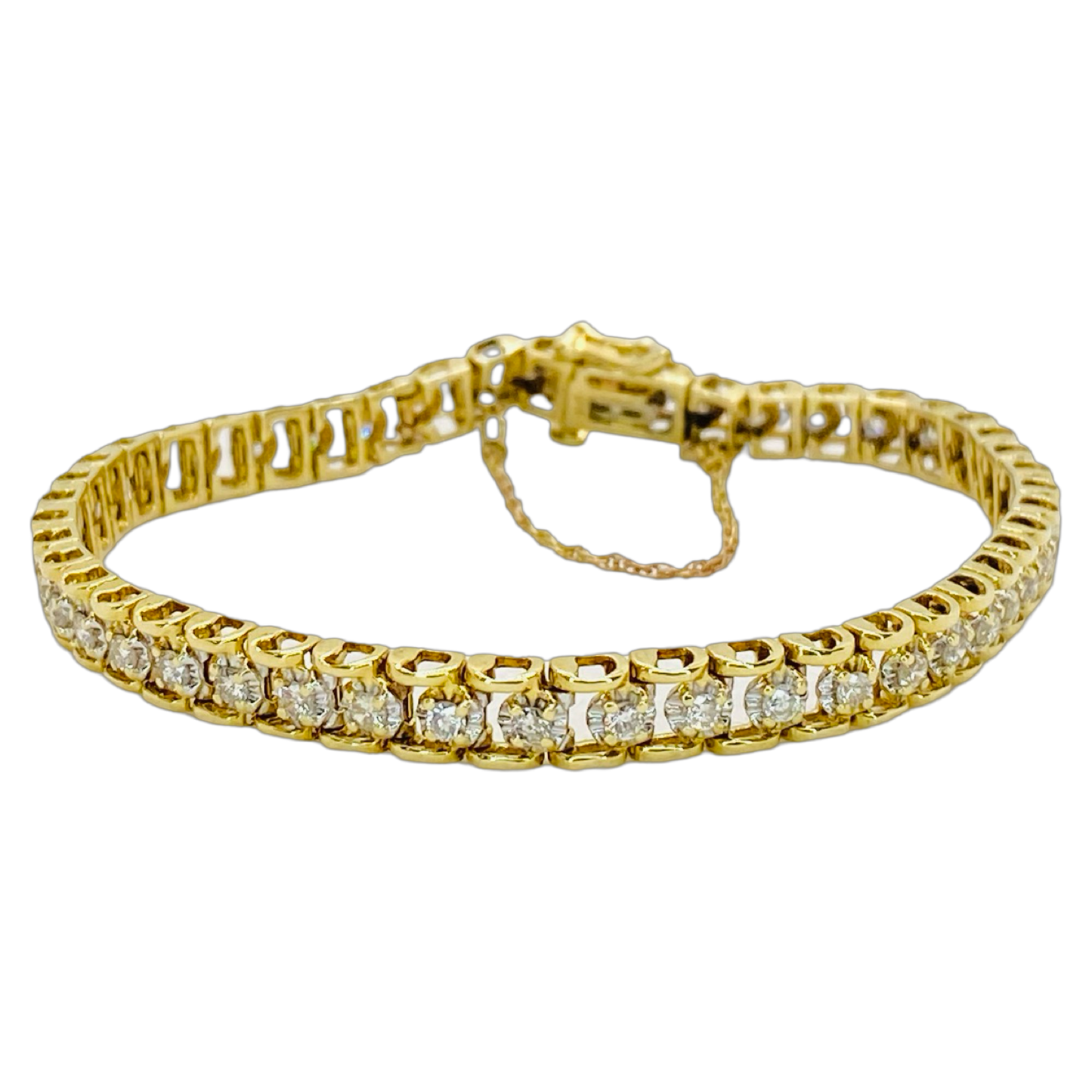 Estate Jewelry 14K Gold Tennis Bracelet 2.75 Carats Round Diamonds