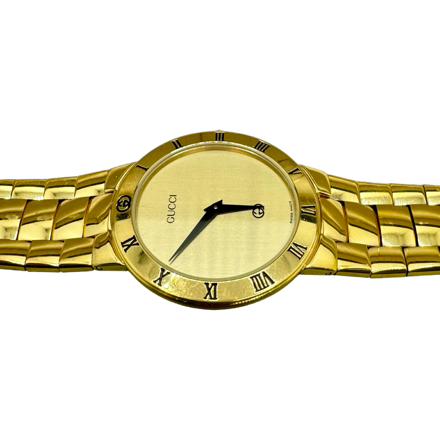 Gucci 3300M 18K Goldplated Case and Bracelet Champagne Dial