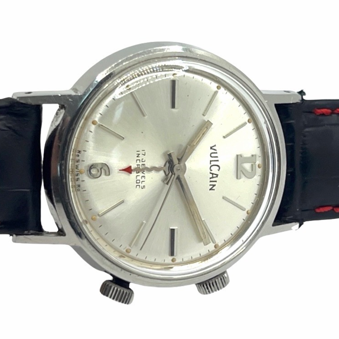 Vulcain Cricket Alarm Anti Magnetic Incabloc Stainless Steel 34mm