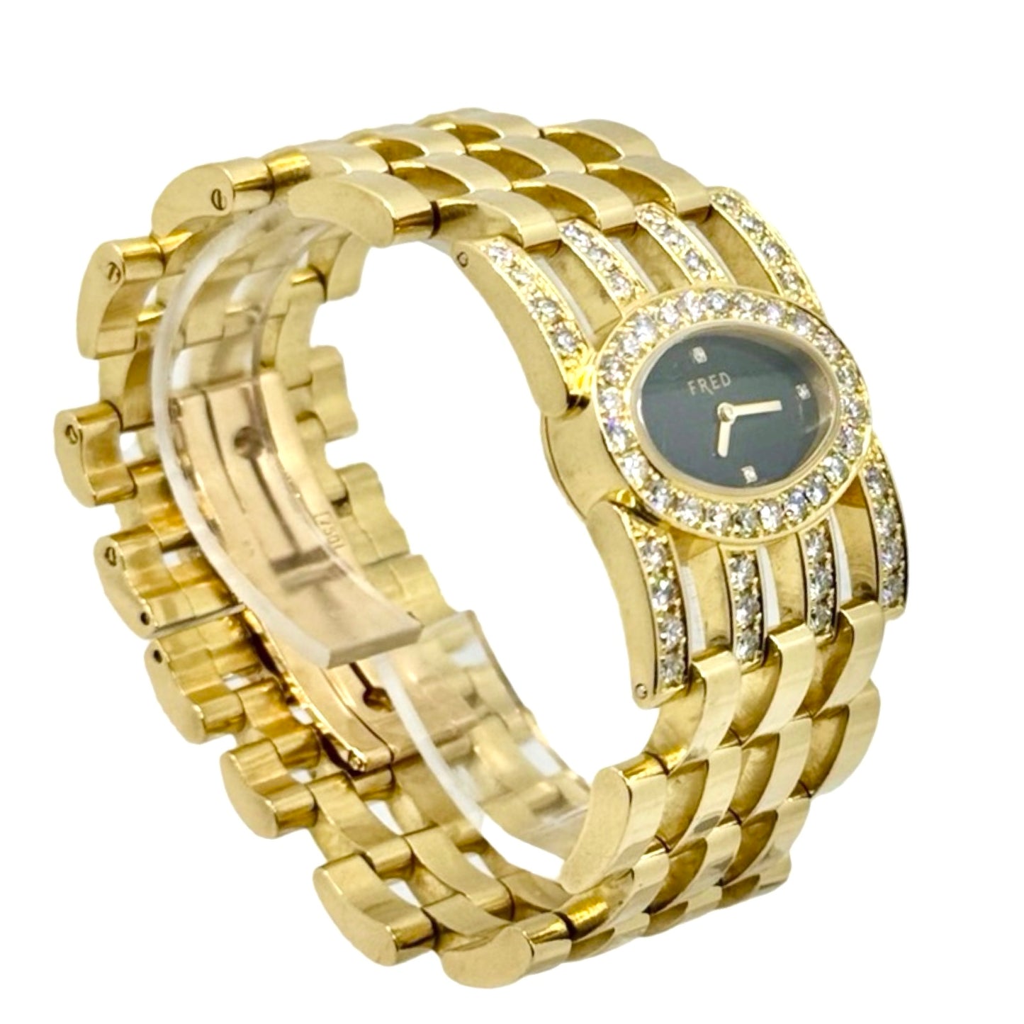 Fred Pretty Woman 18K Yellow Gold Quartz Watch With 3.50 Carats Diamonds FD032151