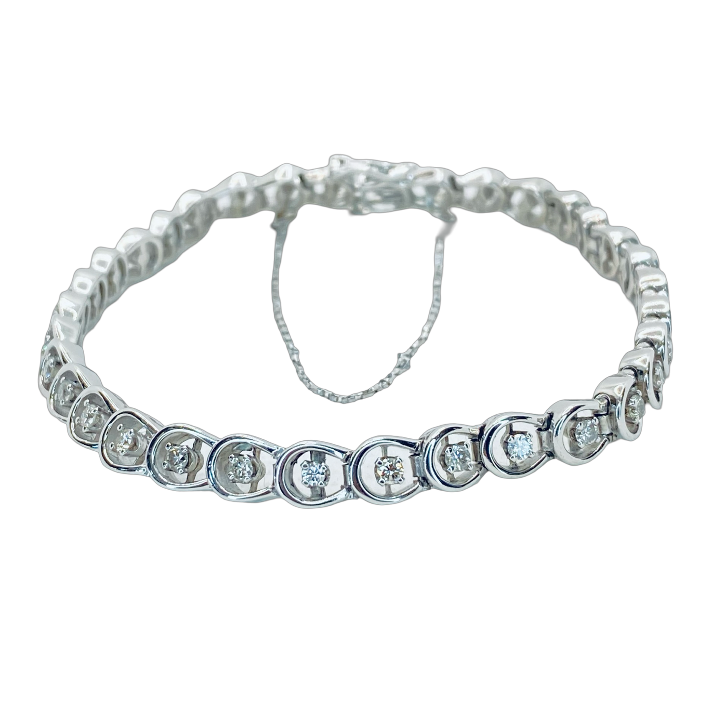 Estate Jewelry 14K White Gold Tennis Bracelet