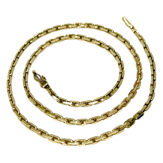 Estate Jewelry 14K Yellow Gold Elongated Round Box Chain 18"