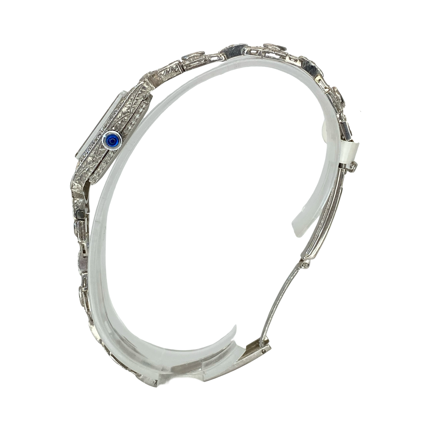 Vintage Ladies Platinum and 3.00 Carats Diamond Art Deco Manual Wind Watch