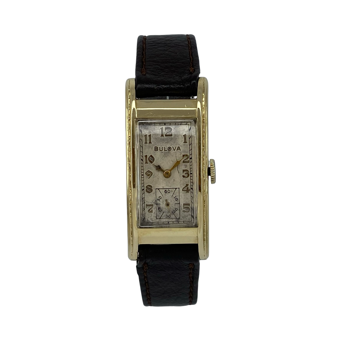 Vintage Bulova Curvex 14K Gold Art Deco Manual Wind Watch C.1934