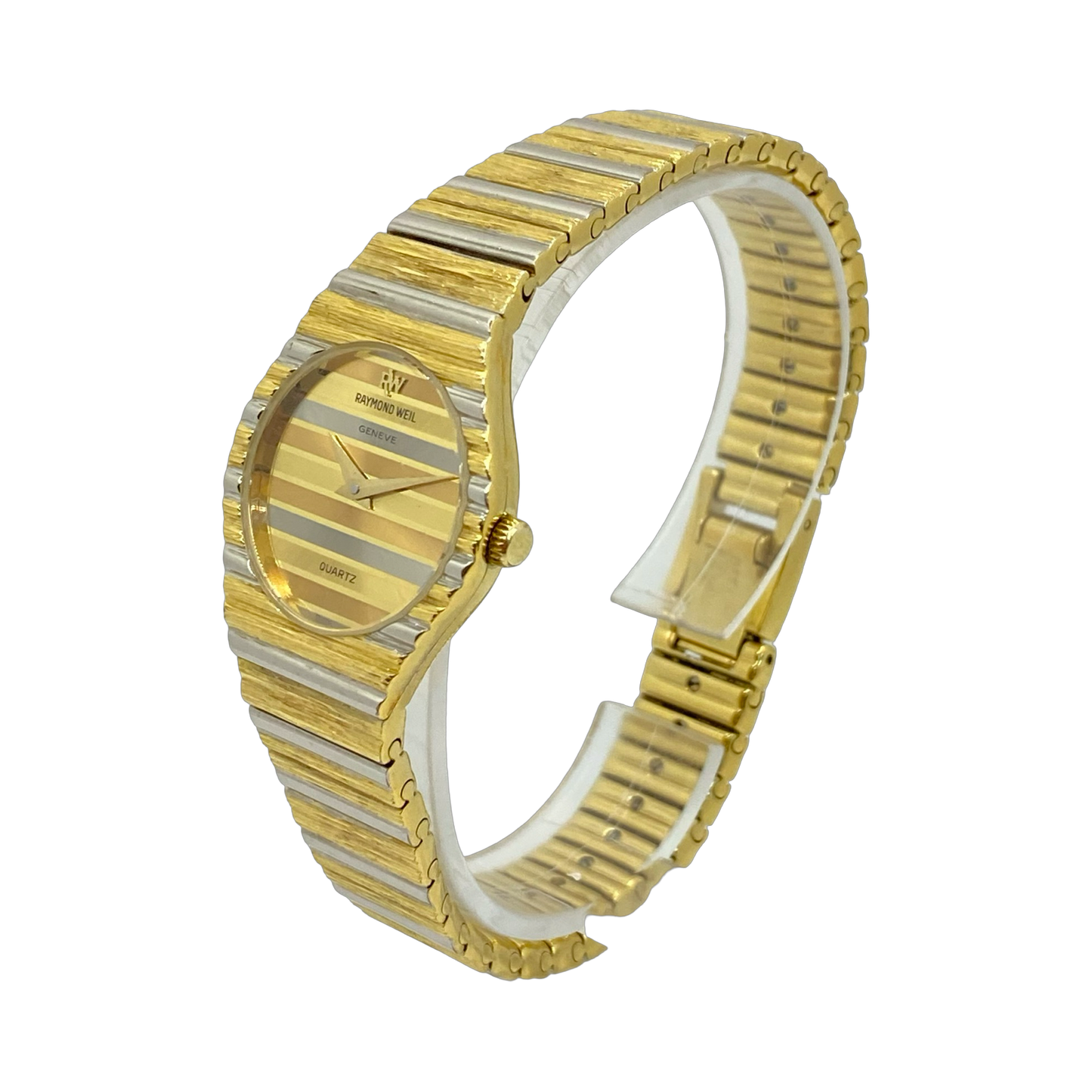 Raymond Weil Polo Geneve 18K Gold Electroplated Tri Color Dial 25mm Quartz Watch 9022