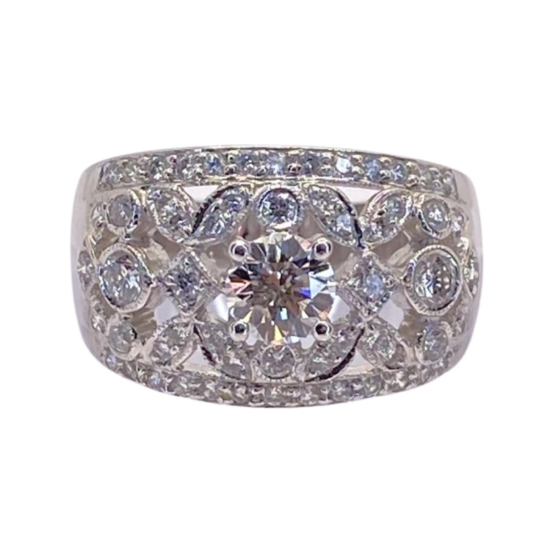 18K White Gold 1.35CTS Diamond Ring