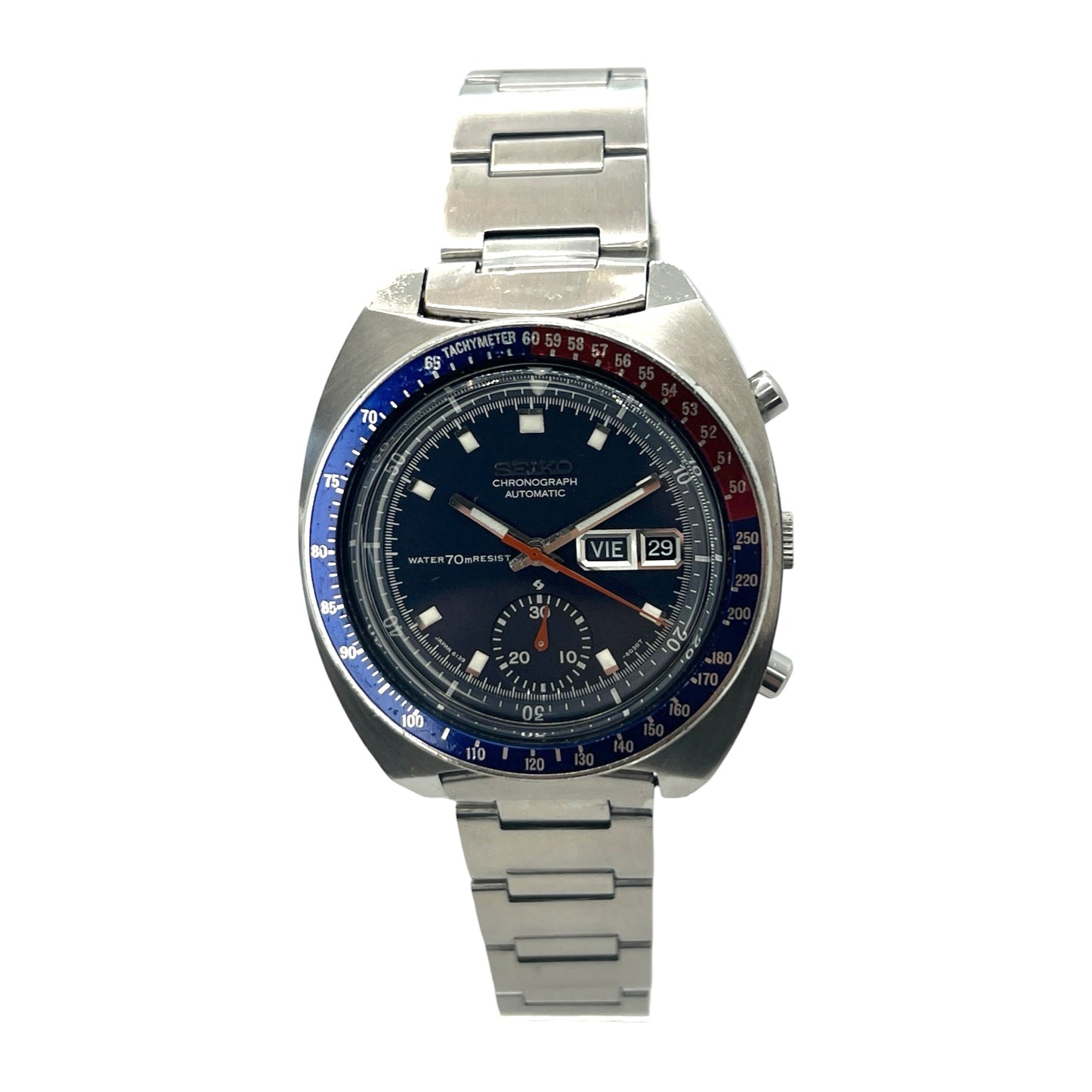 Seiko Pogue Chronograph Automatic Blue Dial Red/Blue Bezel Pre-Owned 6139-6002