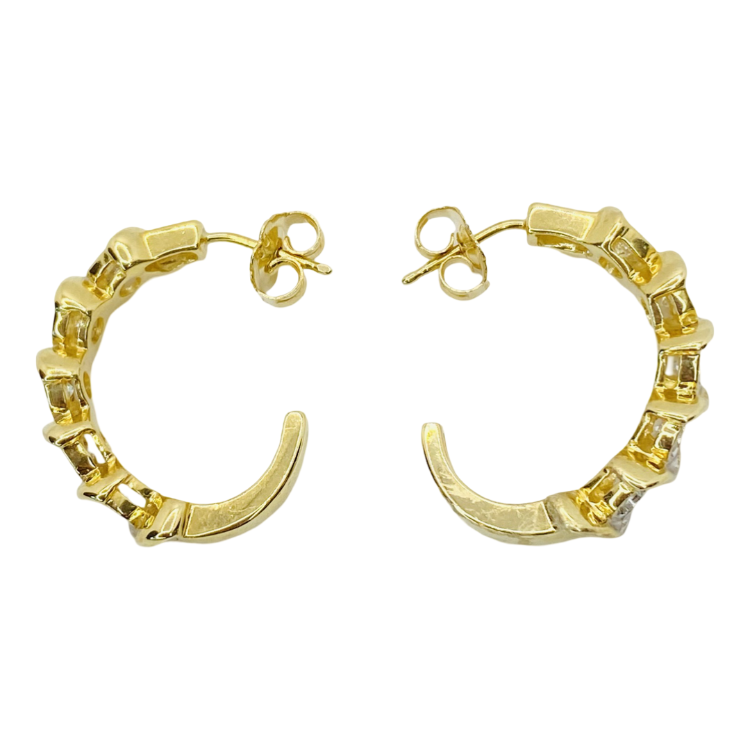 14K Yellow Gold Diamond Earrings