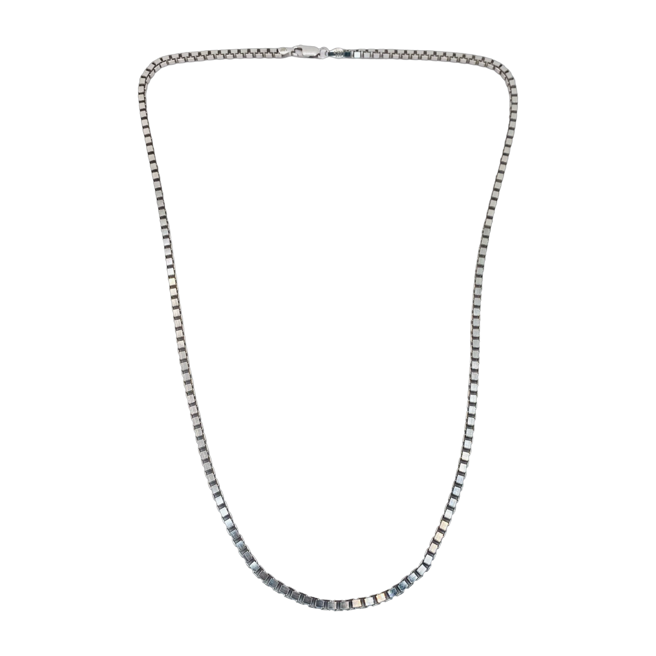 Silver Large Box Chain 22"