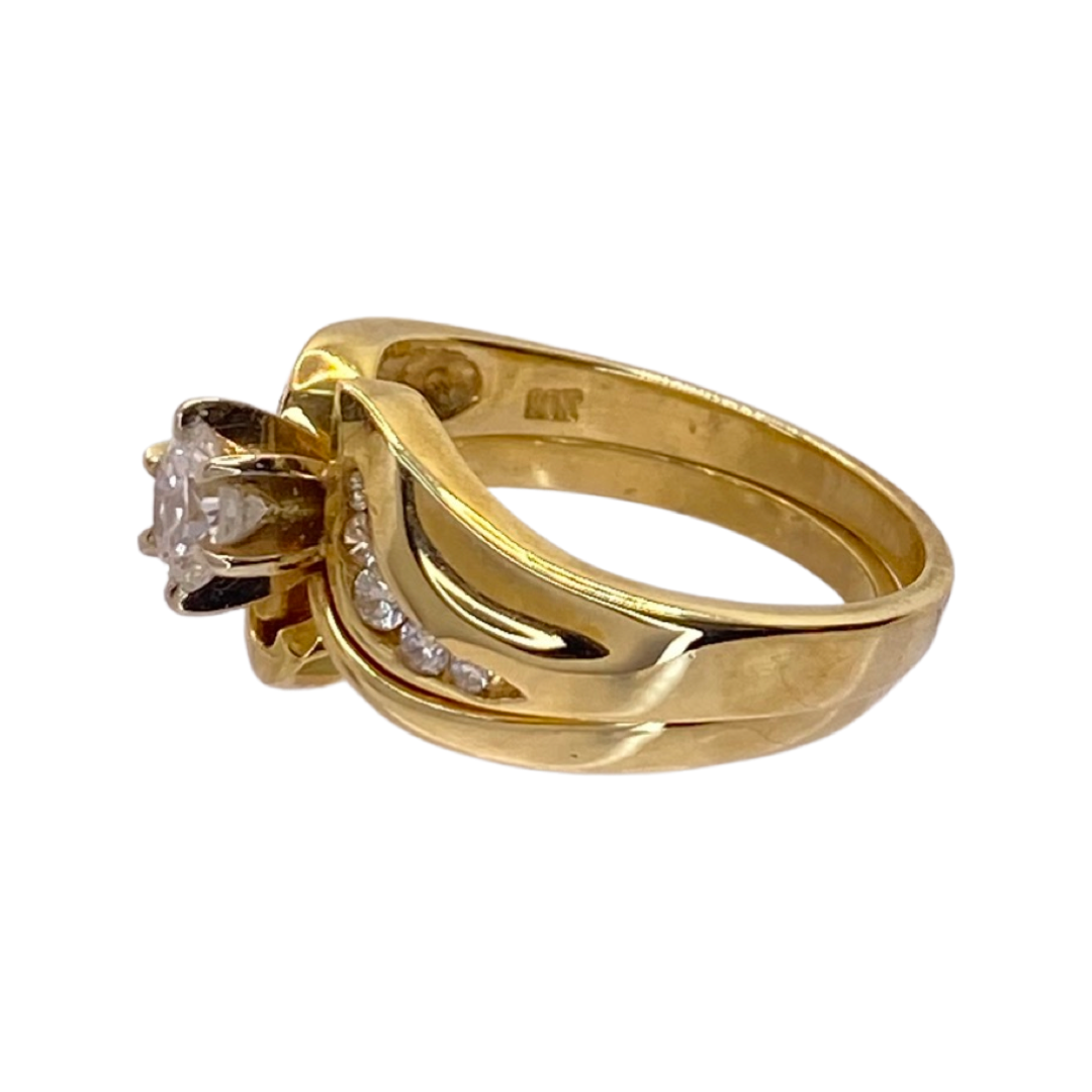 14K Yellow Gold Two-piece Ring Set