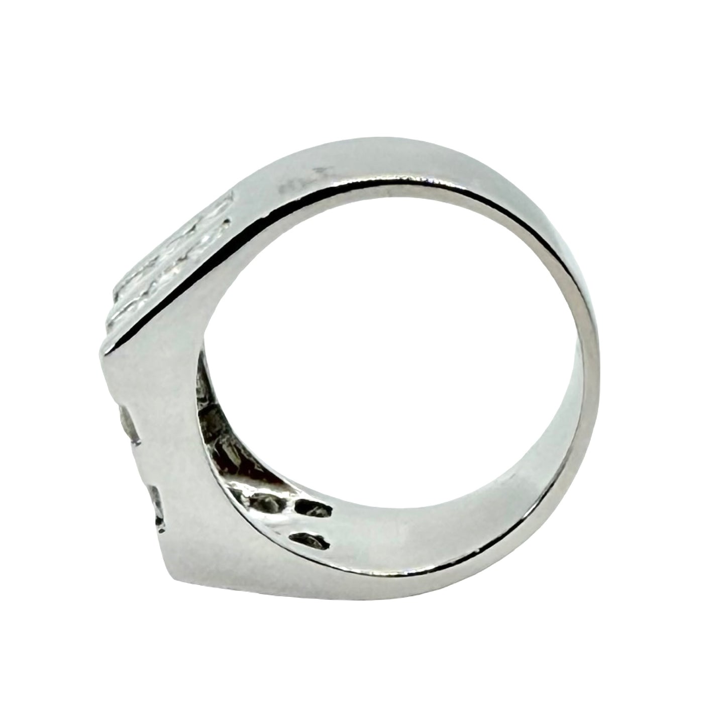 14K White Gold Mens Diamond Ring 3.20 Carats TW G, VS2-SI1