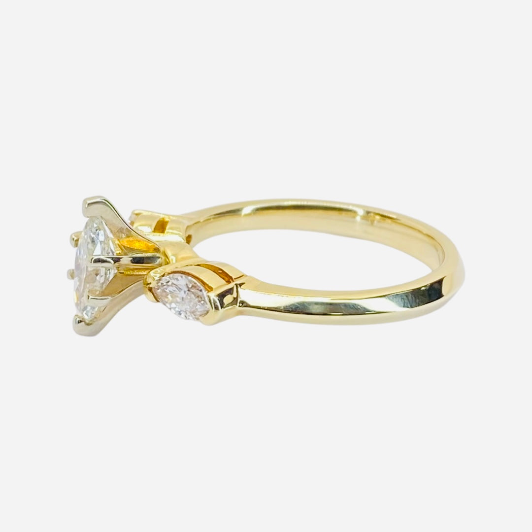 14K Yellow Gold Marquise Diamond Ring