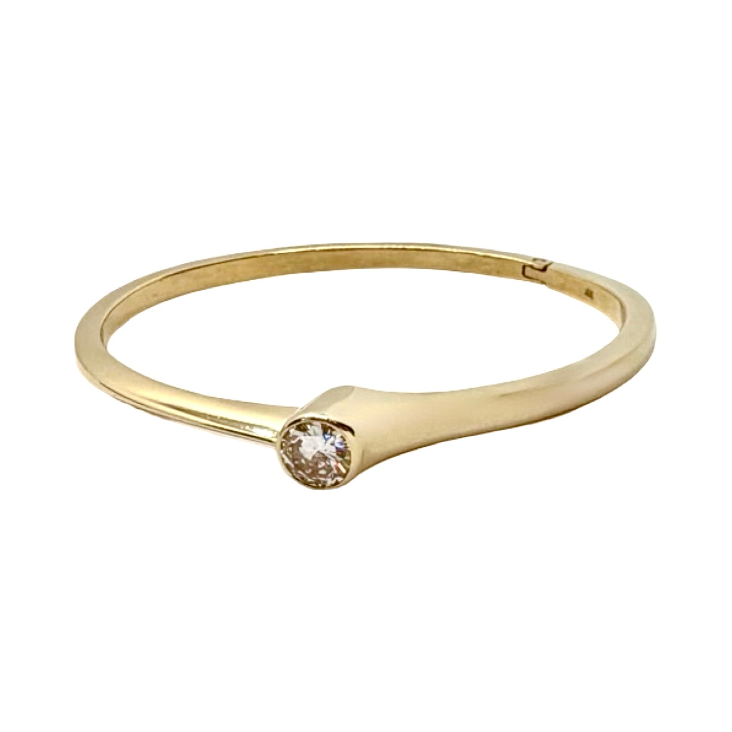 Estate Jewelry 14K Yellow Gold Solitaire Diamond Bangle 1.00 Carat G-H,SI1