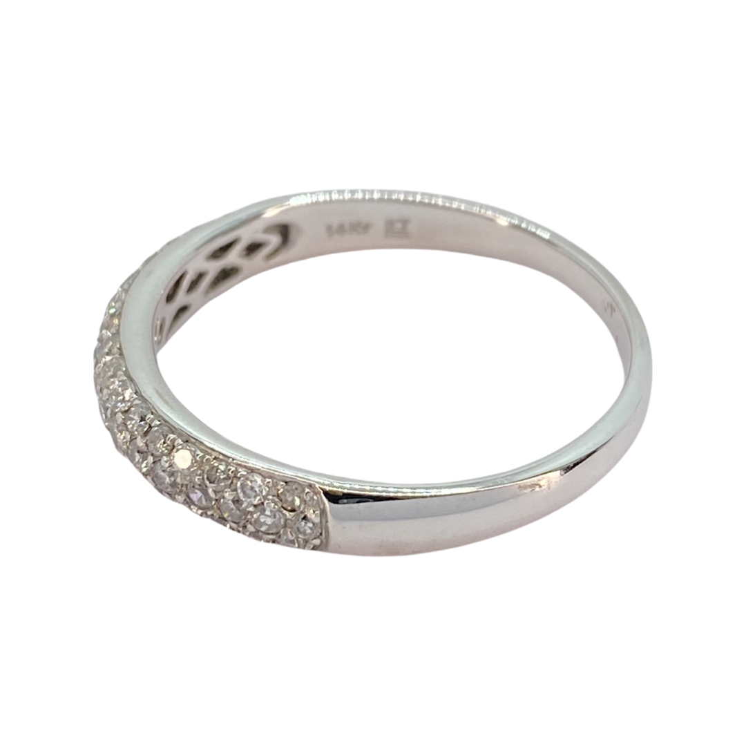 14K White Gold Pavè Diamond Band Ring