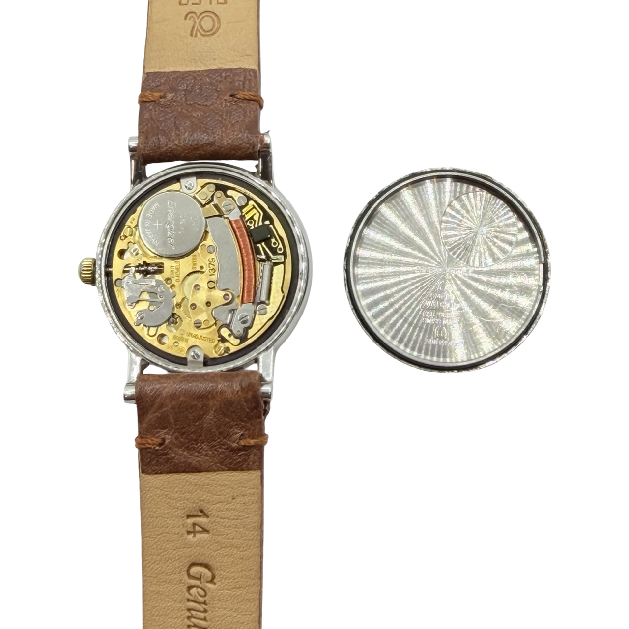 Omega De Ville Quartz 25mm 18K Gold and Steel Champagne Dial Leather Strap 596.2379