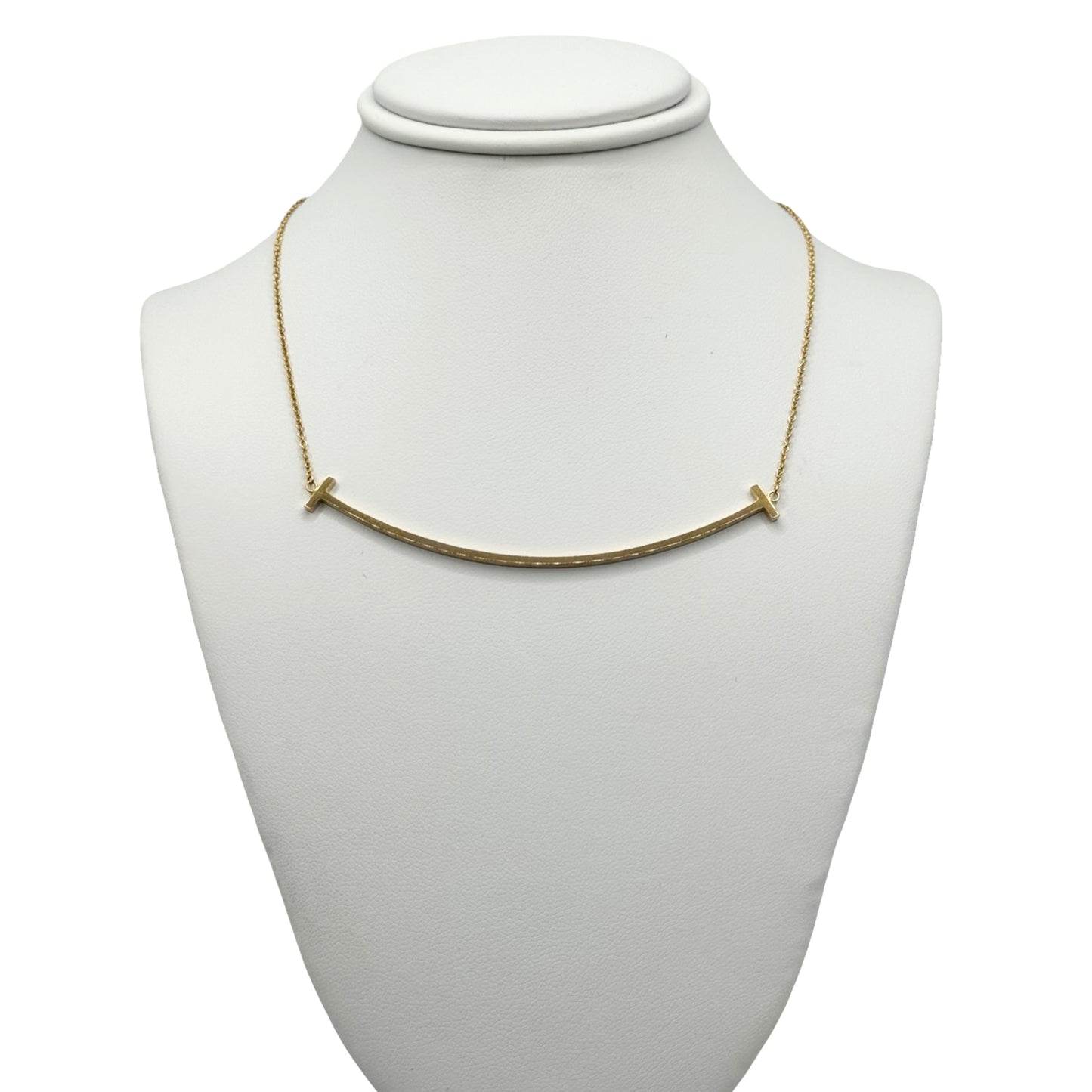 Tiffany & Co T-Smile Pendant 18K Yellow Gold Large