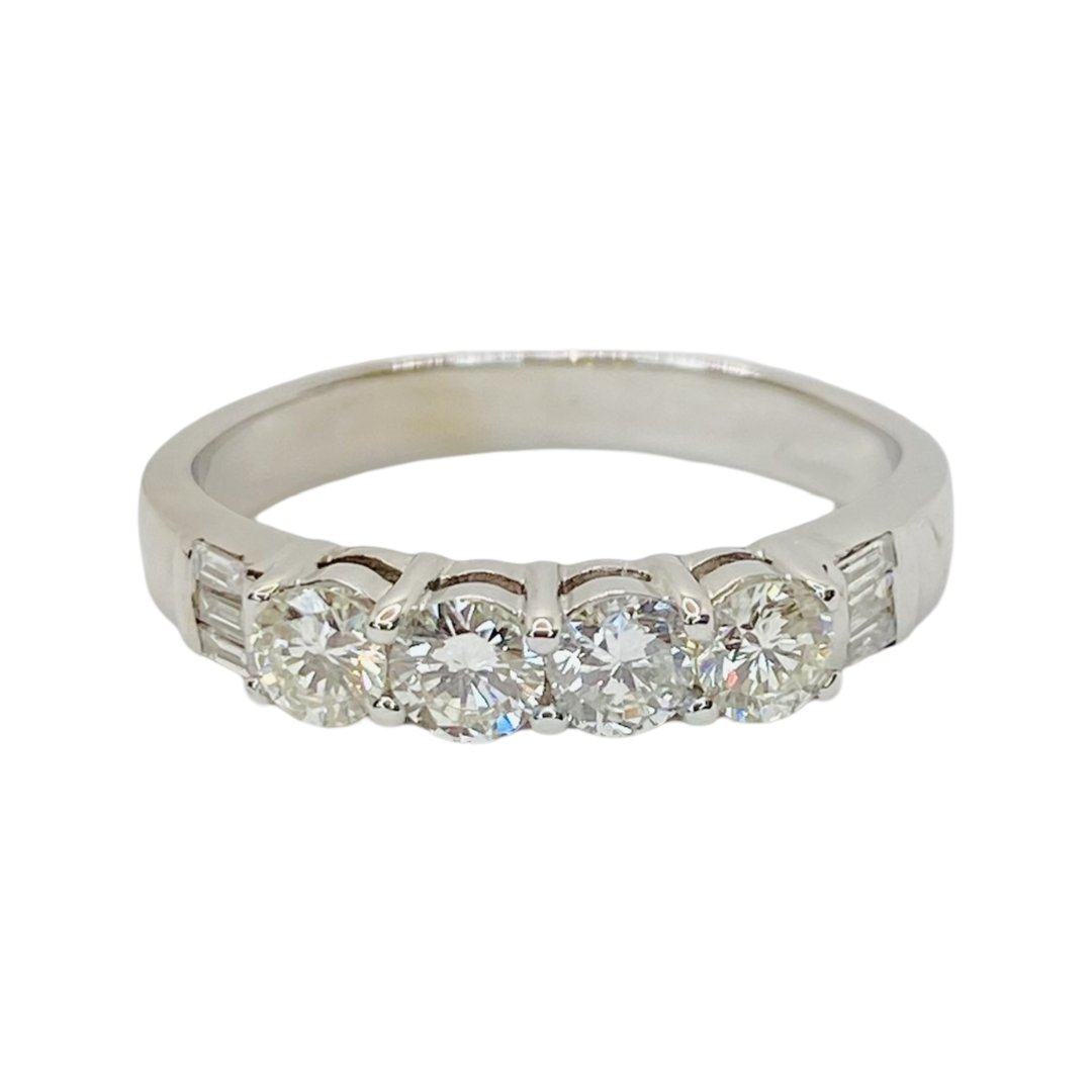 14K White Gold Diamond Band Ring