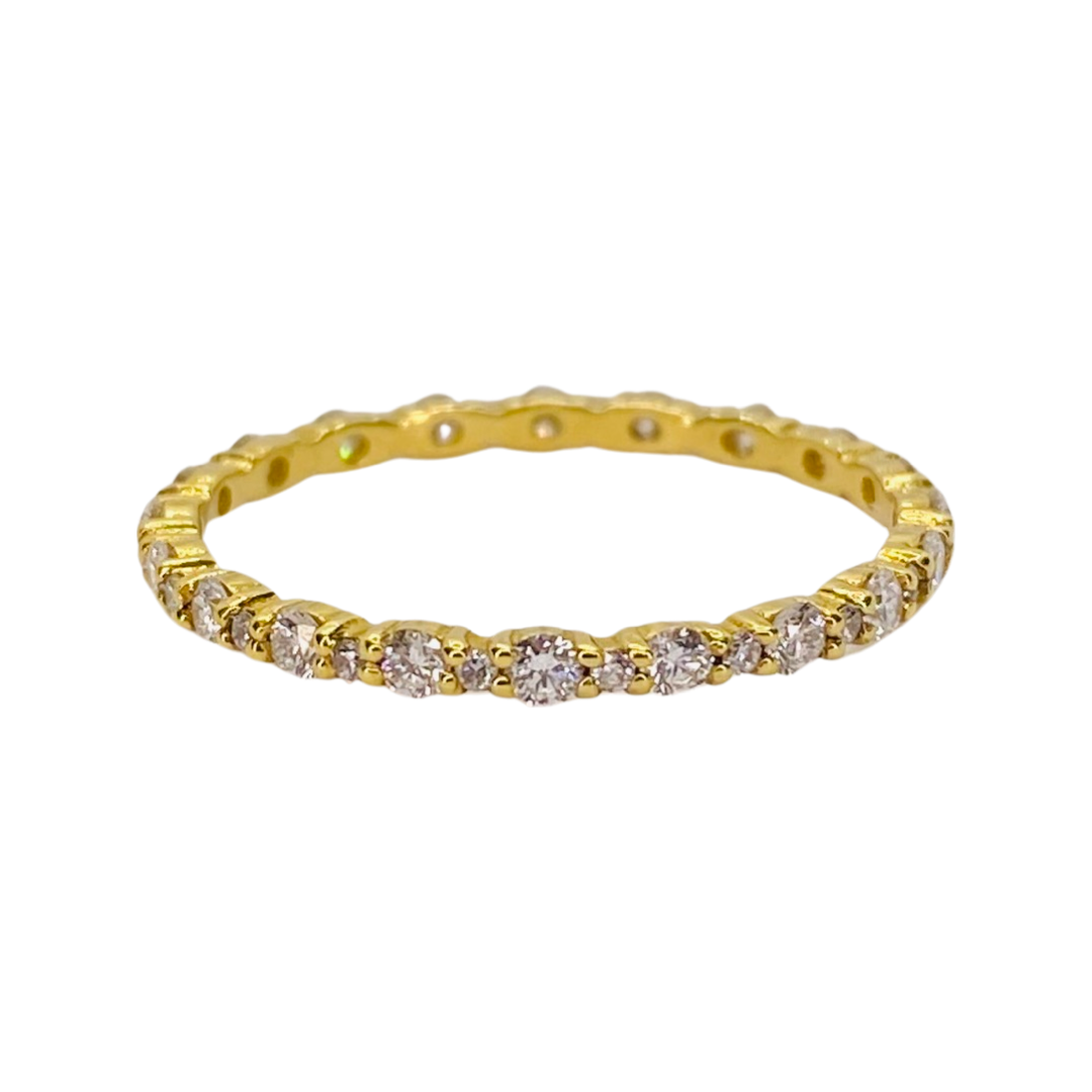 18K Yellow Gold Eternity Diamond Ring