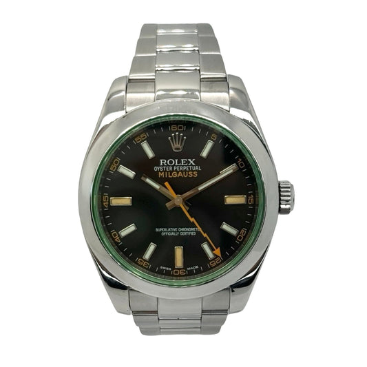 Rolex Milgauss Black Dial Green Sapphire Crystal Ref. 116400GV