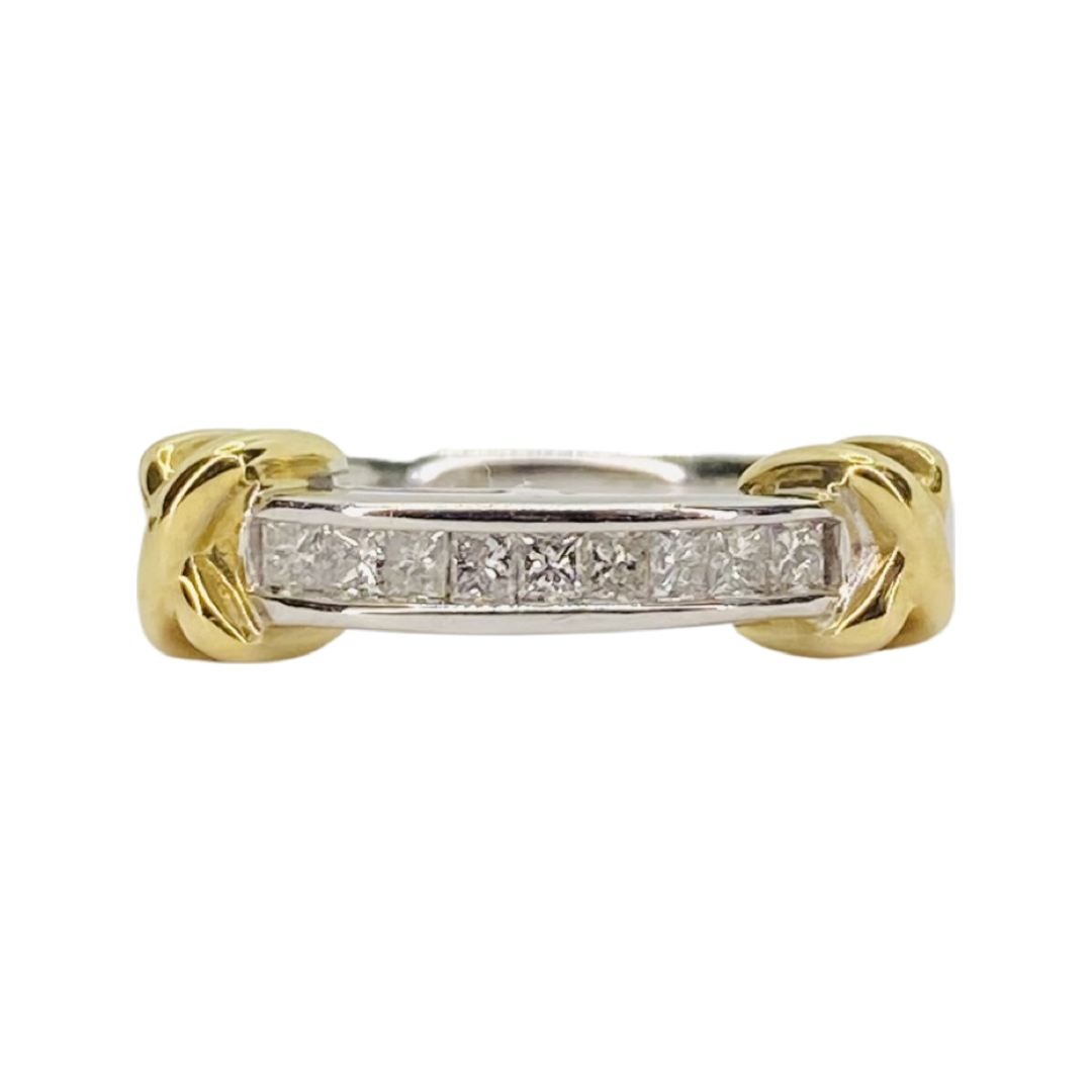 Estate Jewelry 10K White & Yellow Gold Mens Ring