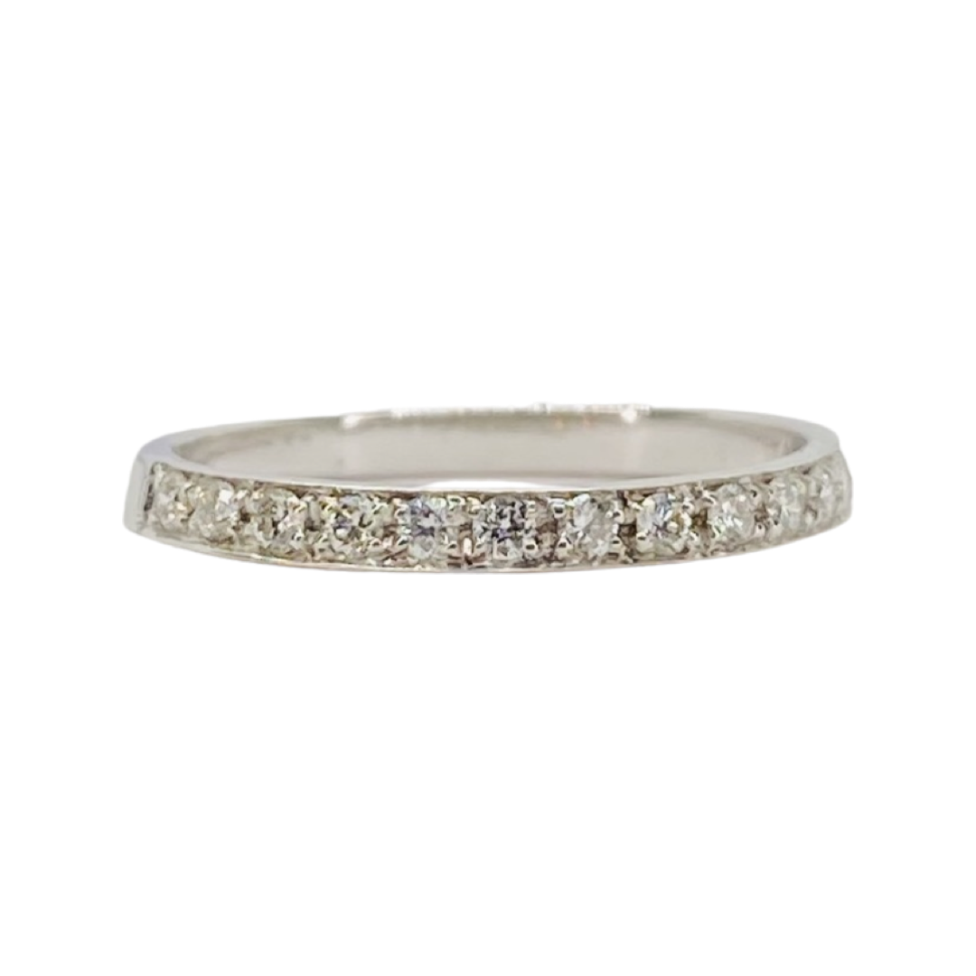 14K White Gold Womens Diamond Band Ring