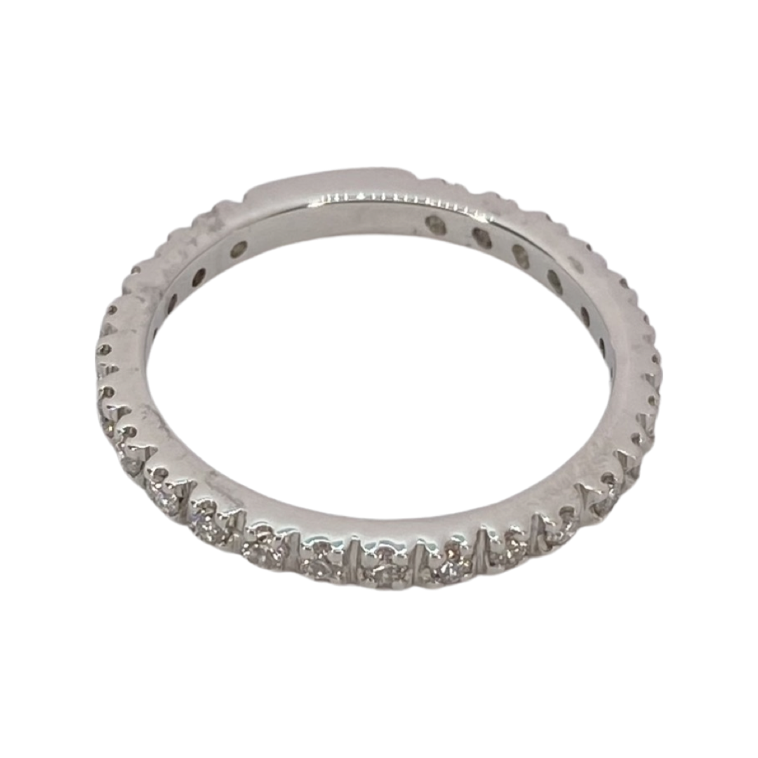 14K White Gold Semi Eternity Ring