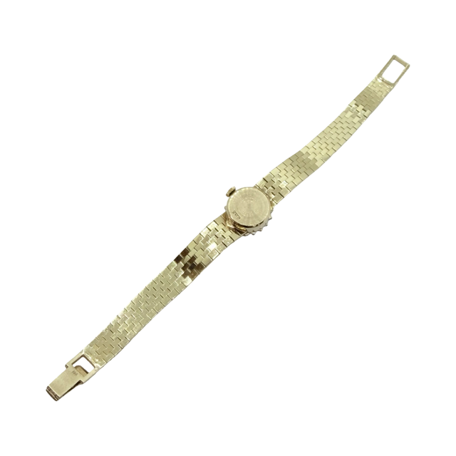 Rolex Vintage Ladies 14K Gold Manual Wind Watch Factory Diamond Bezel Ref 99612