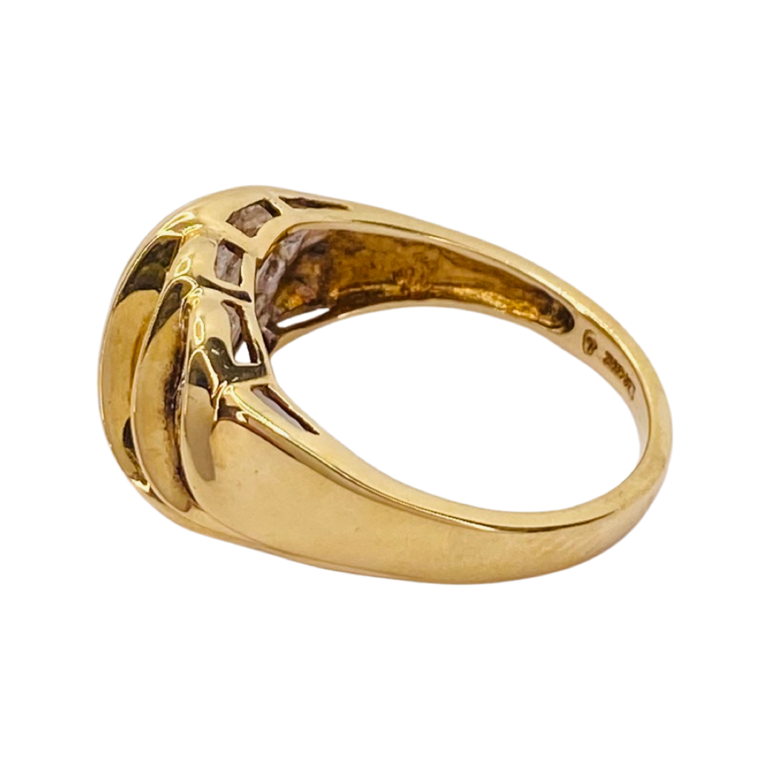 14K Yellow Gold Baguette Diamond Ring