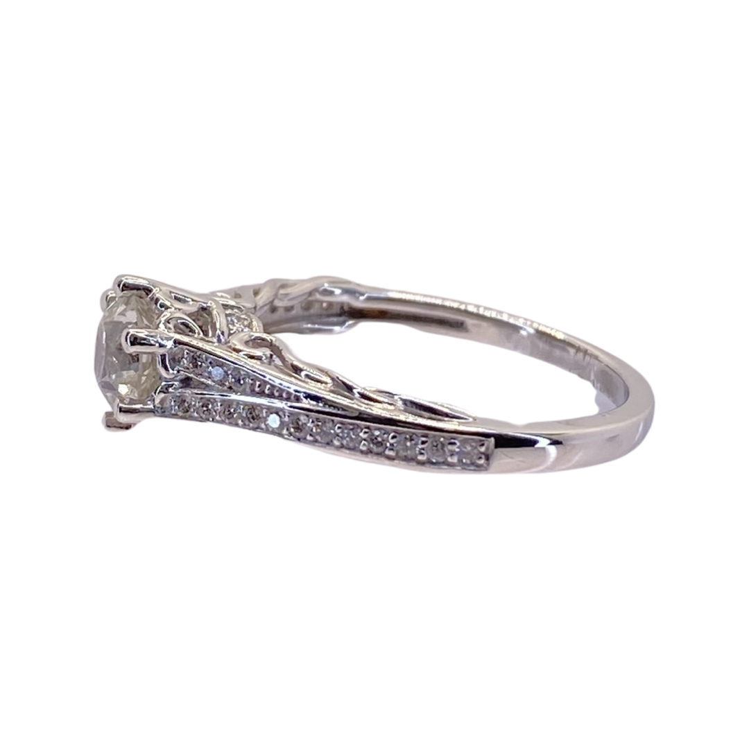 18K White Gold 0.85Ct Miner's Cut Diamond Ring