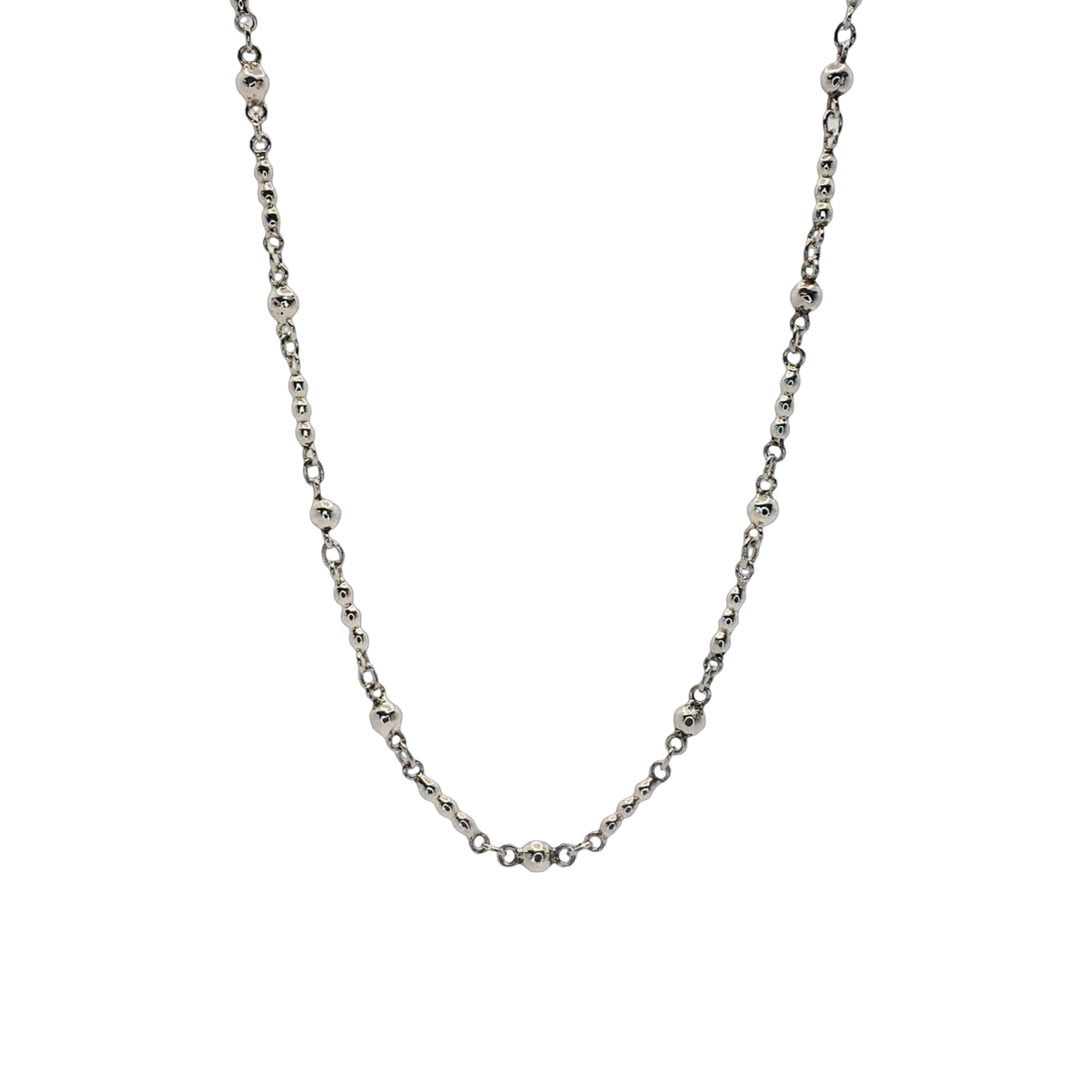 Estate Jewelry 925 Silver Ball Bead Chain 32"