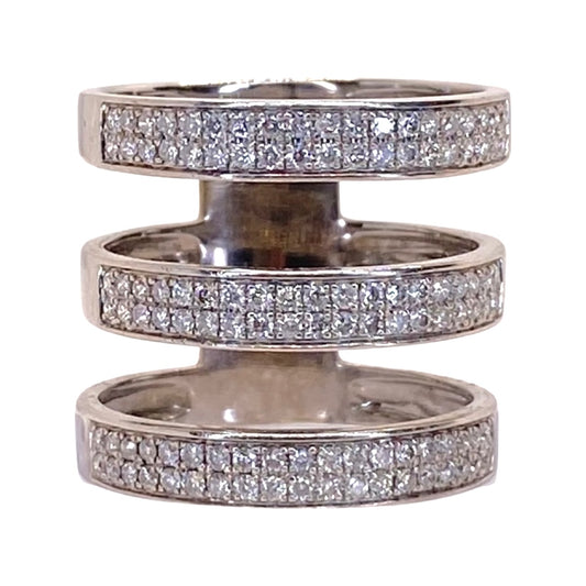 14K White Gold 3-Tier Ring