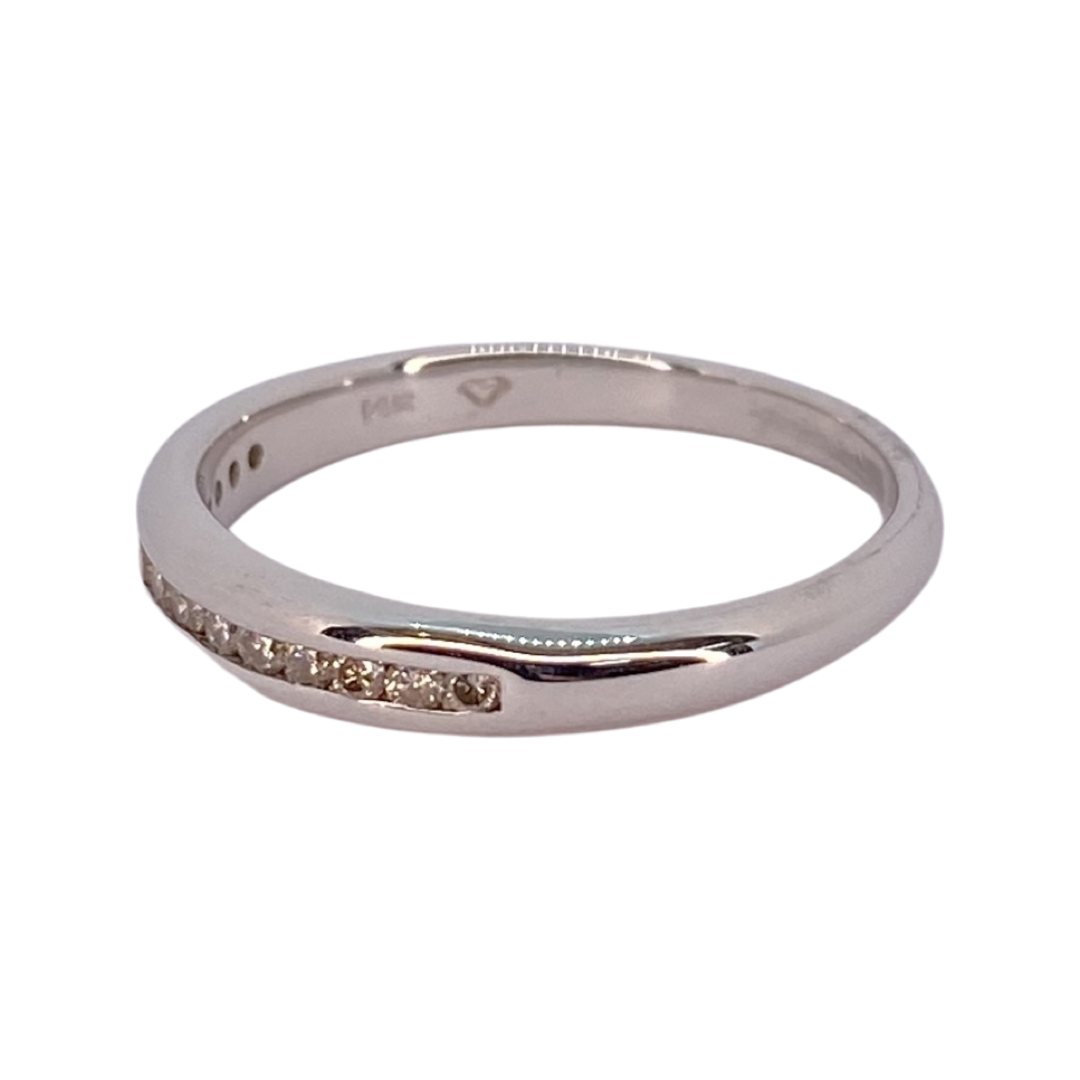 14K White Gold Diamond Band Ring