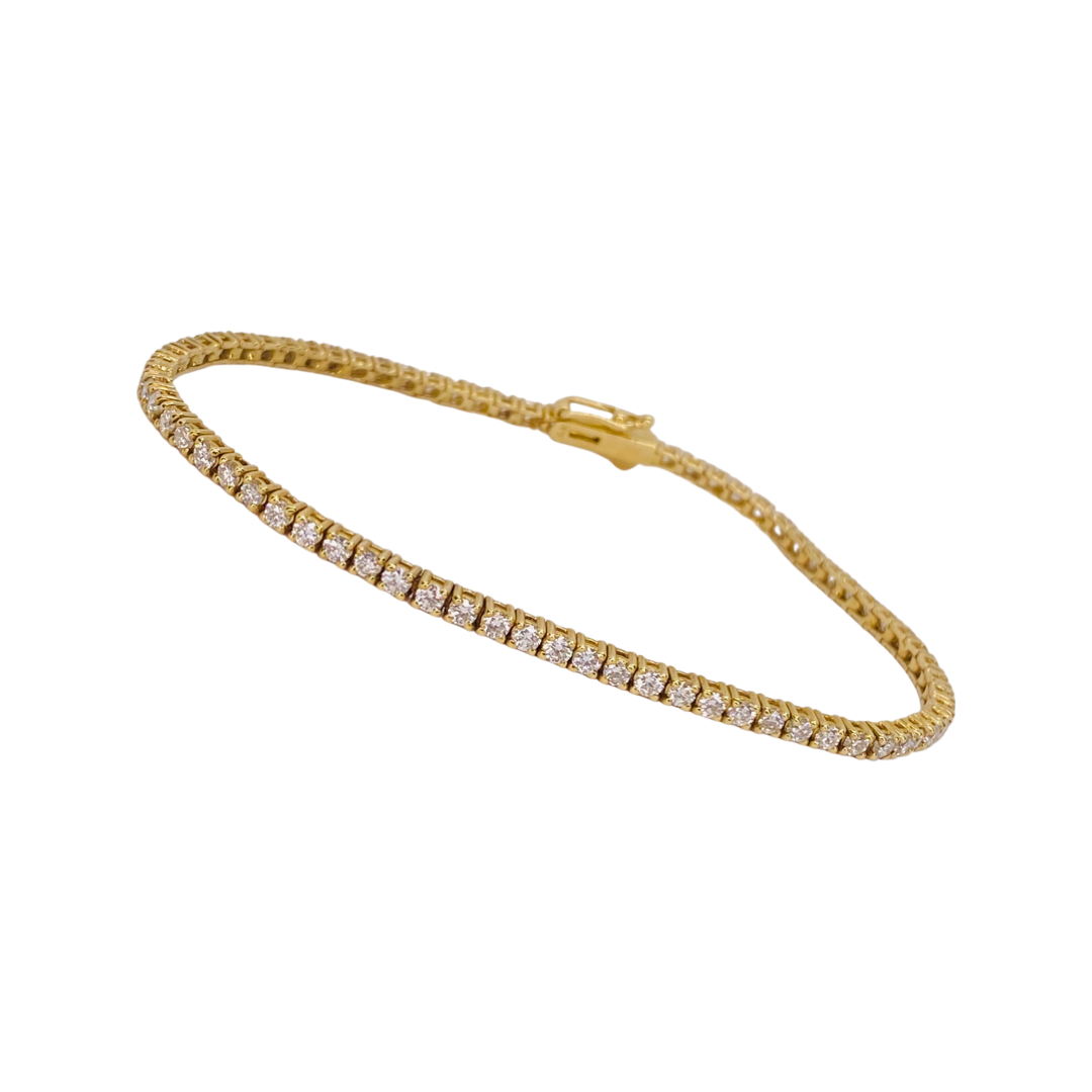 14K Yellow Gold 2.38CTS Tennis Bracelet