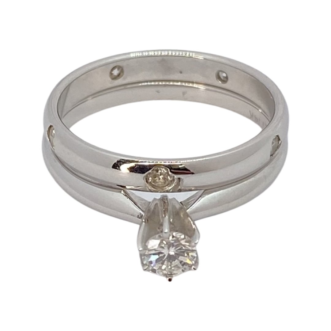 14K White Gold Diamond Ring Set