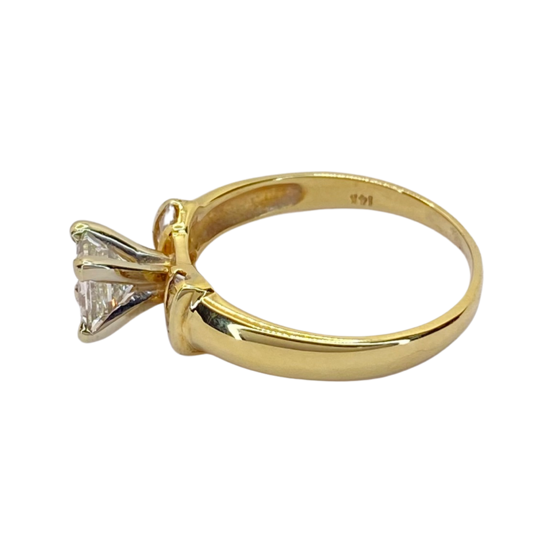 14K Yellow Gold Princess Cut Diamond Ring