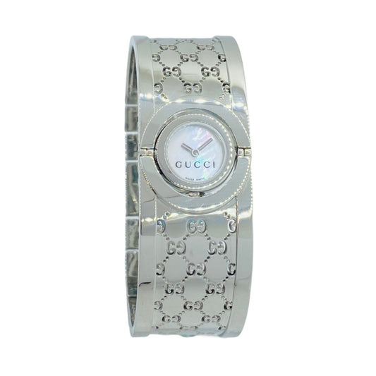 Gucci Twirl Bangle 112L Small Mother-of-Pearl Dial YA112510