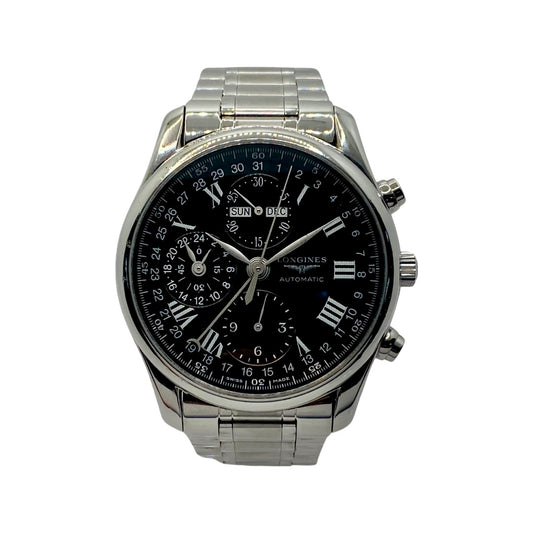 Longines Master Collection Automatic Chronograph Black Dial Triple Date Moonphase L2.673.4.51.6