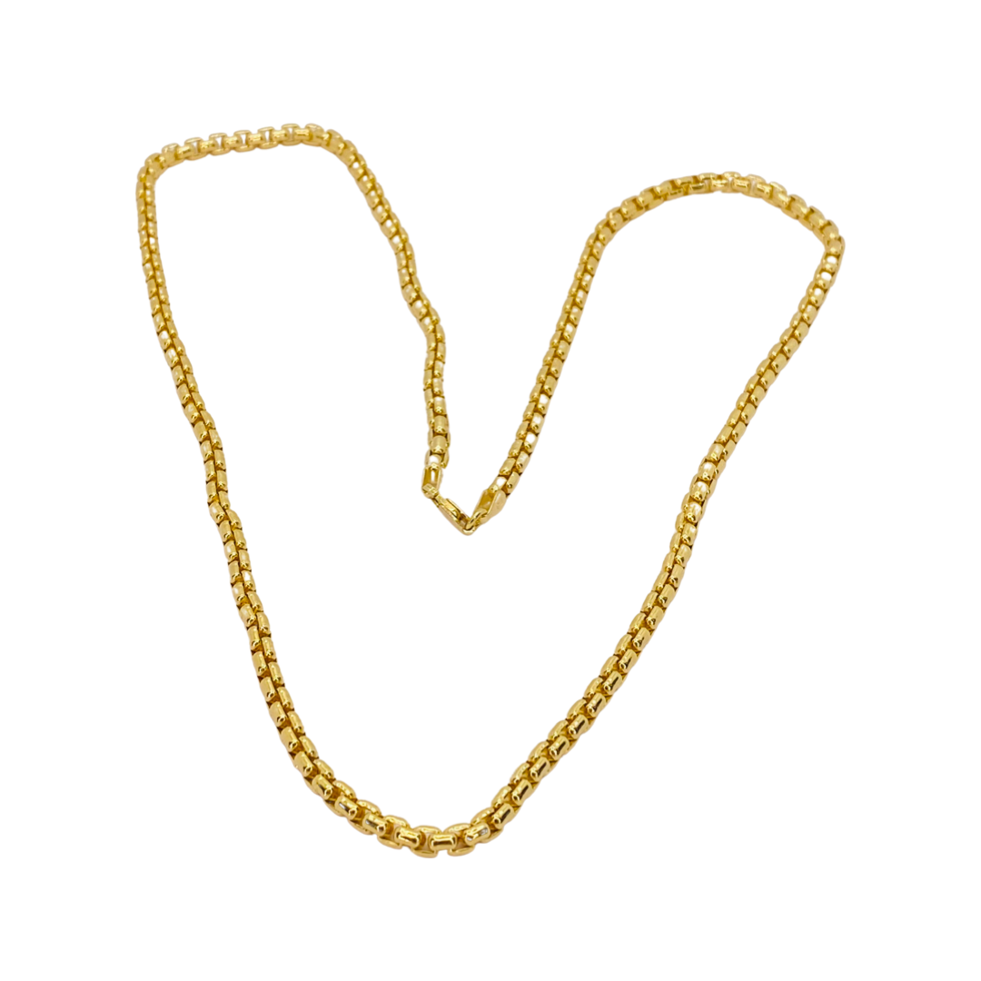 14K Yellow Gold 22" Round Box Chain