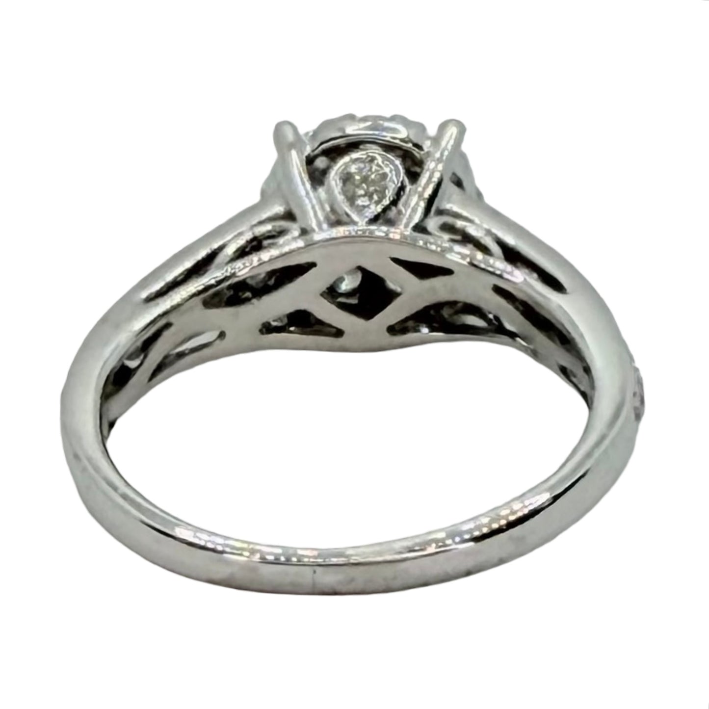 14K White Gold Diamond Ring 1.40 Carats G-H