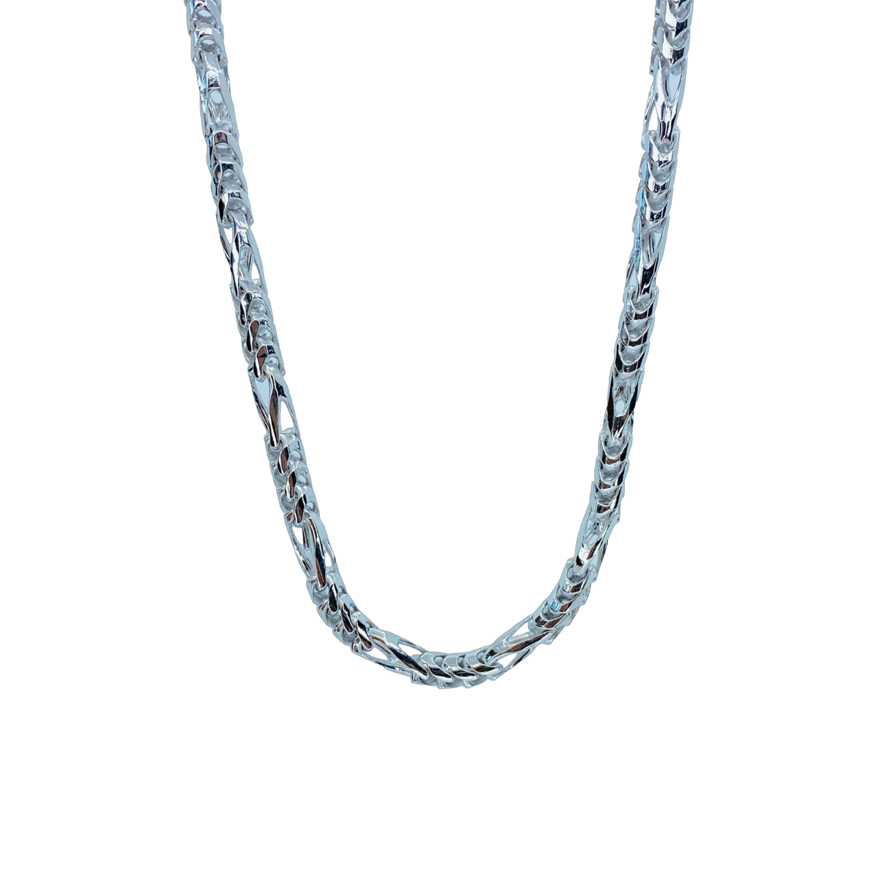 Silver Rounded Figaro Chain 22"