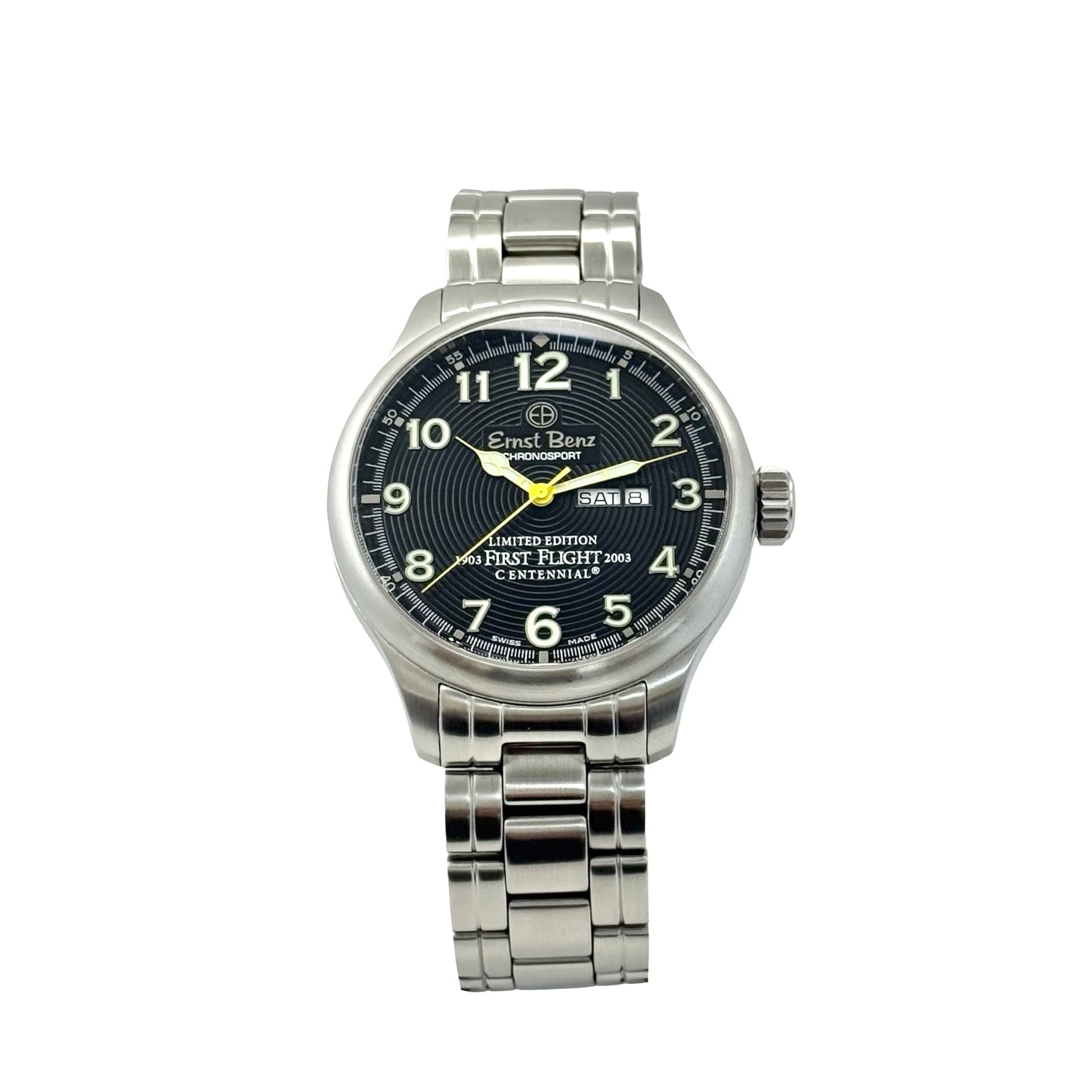 Ernst Benz 47mm ChronoSport Limited Edition 1903 Wright Brothers First Flight Centennial Black  Concentric Dial Steel Bracelet