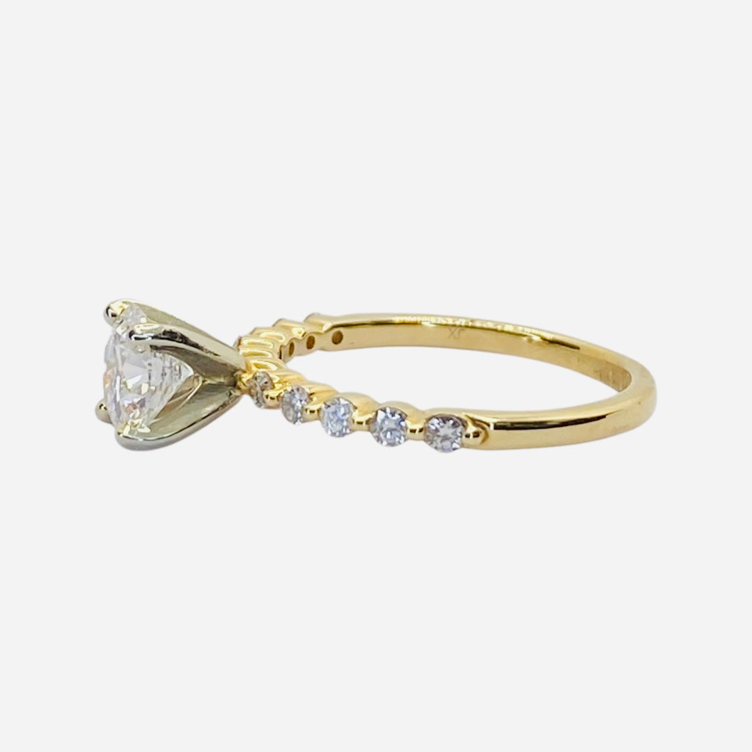 14K Yellow Gold 0.86 Carat GIA Round Diamond Ring