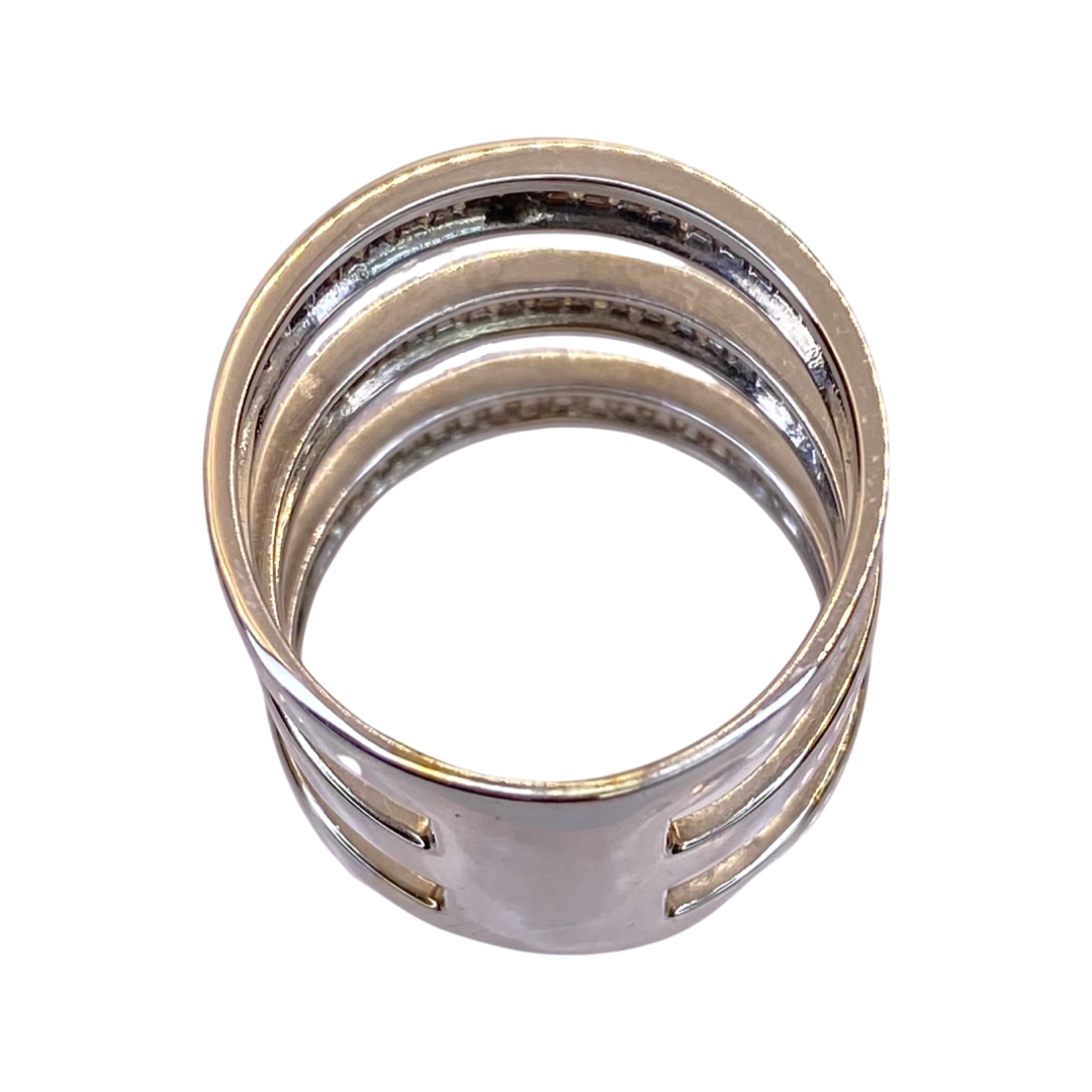 14K White Gold 3-Tier Ring