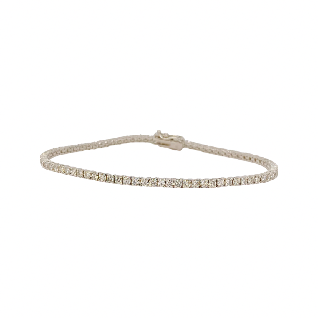 14K White Gold 2.60CTS Tennis Bracelet