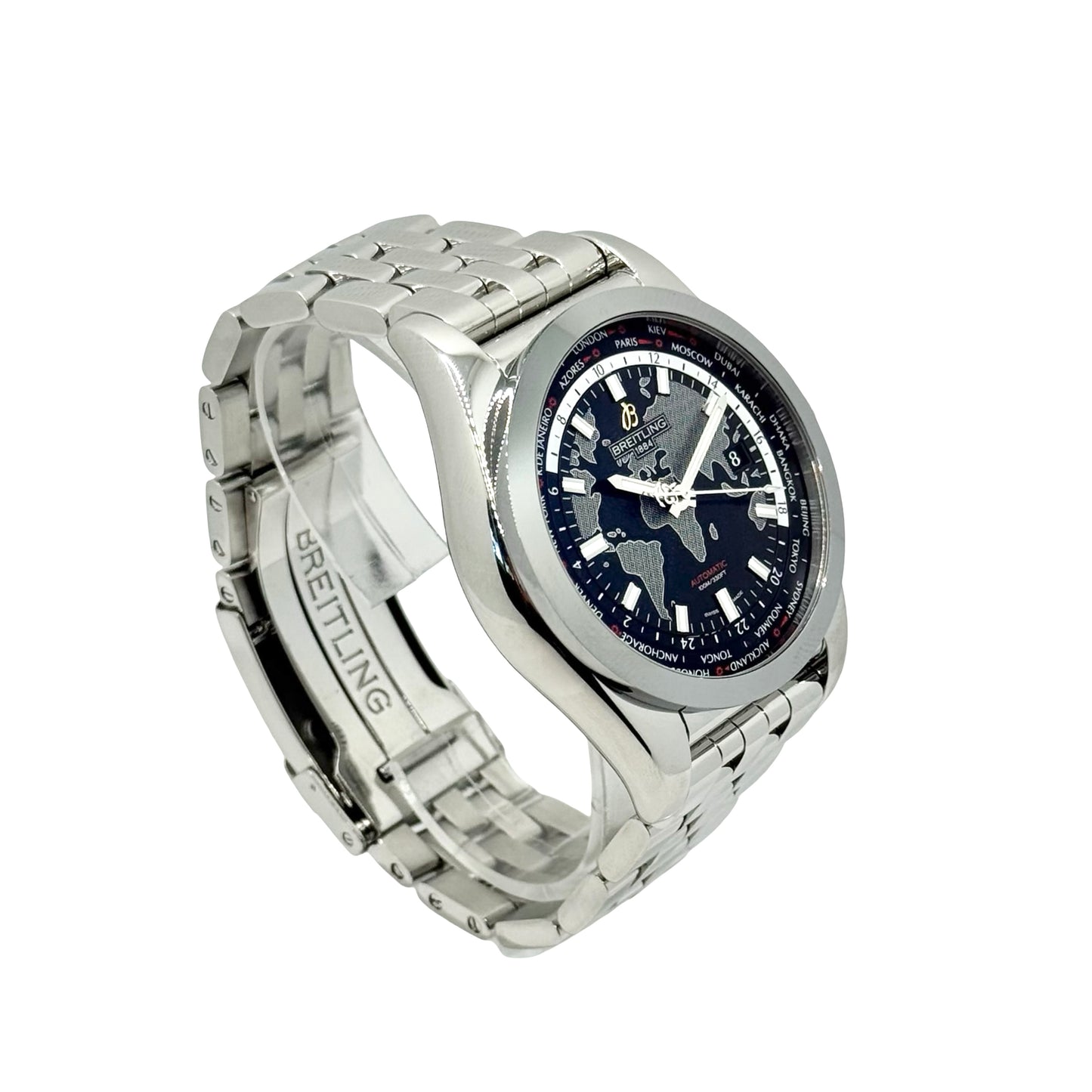 Breitling Galactic Unitime SleekT Automatic World Time Trophy Black Dial WB3510U4/BD94/375A