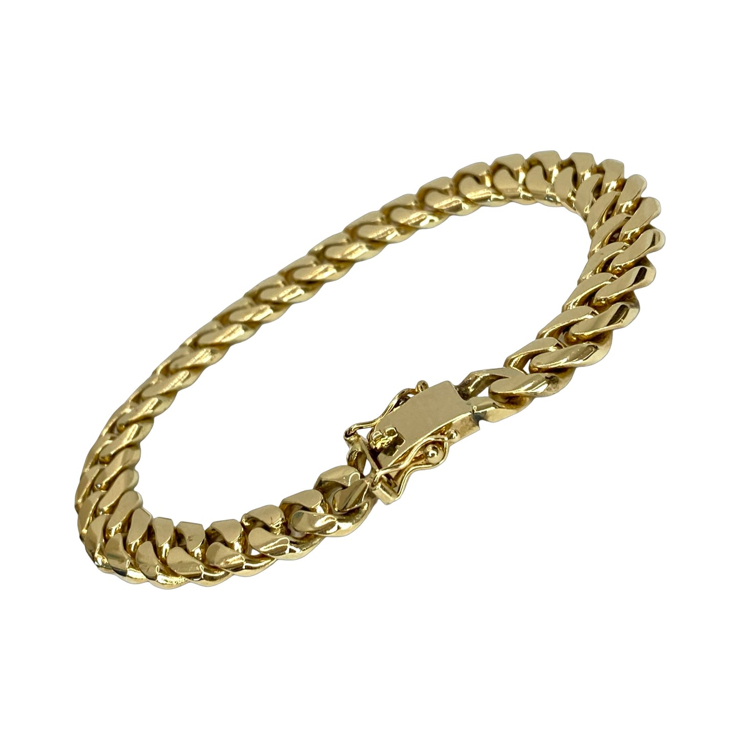 14K Yellow Solid Gold Cuban Bracelet