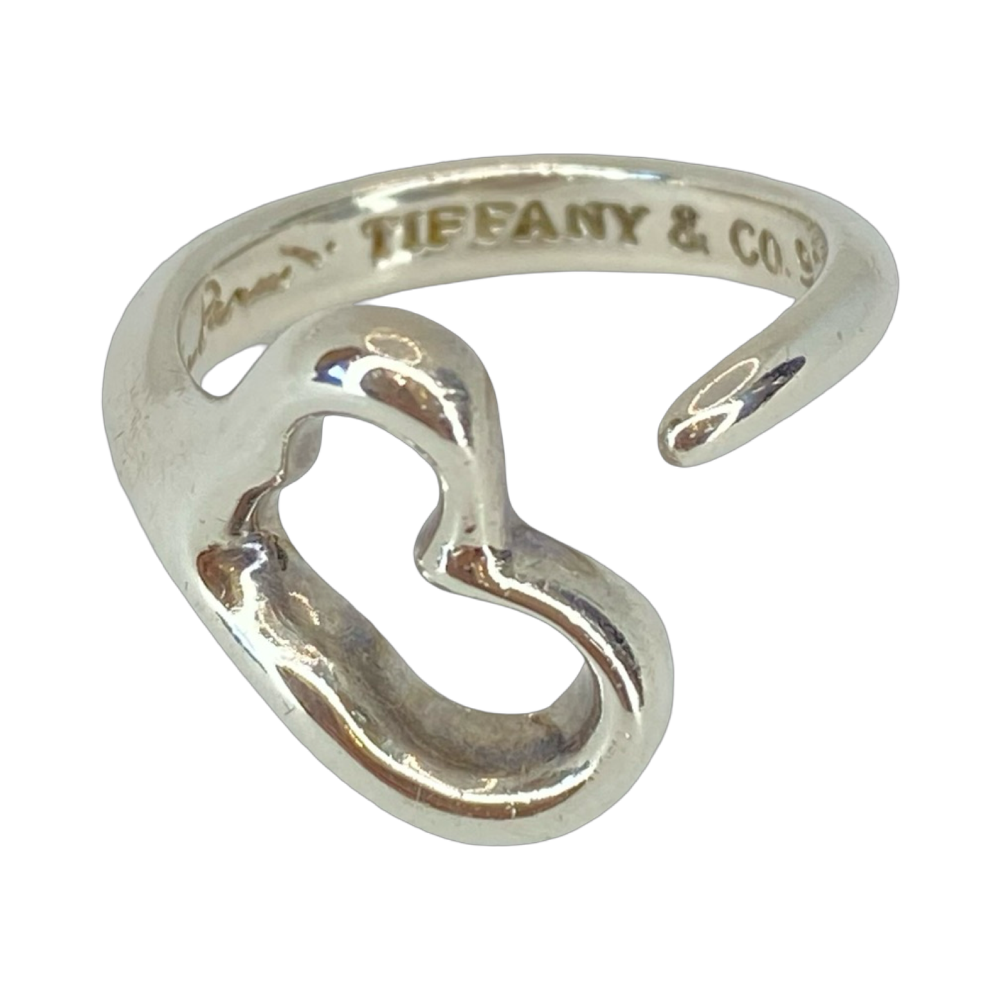 Estate Jewelry Tiffany & Co 925 Silver Open Heart Ring