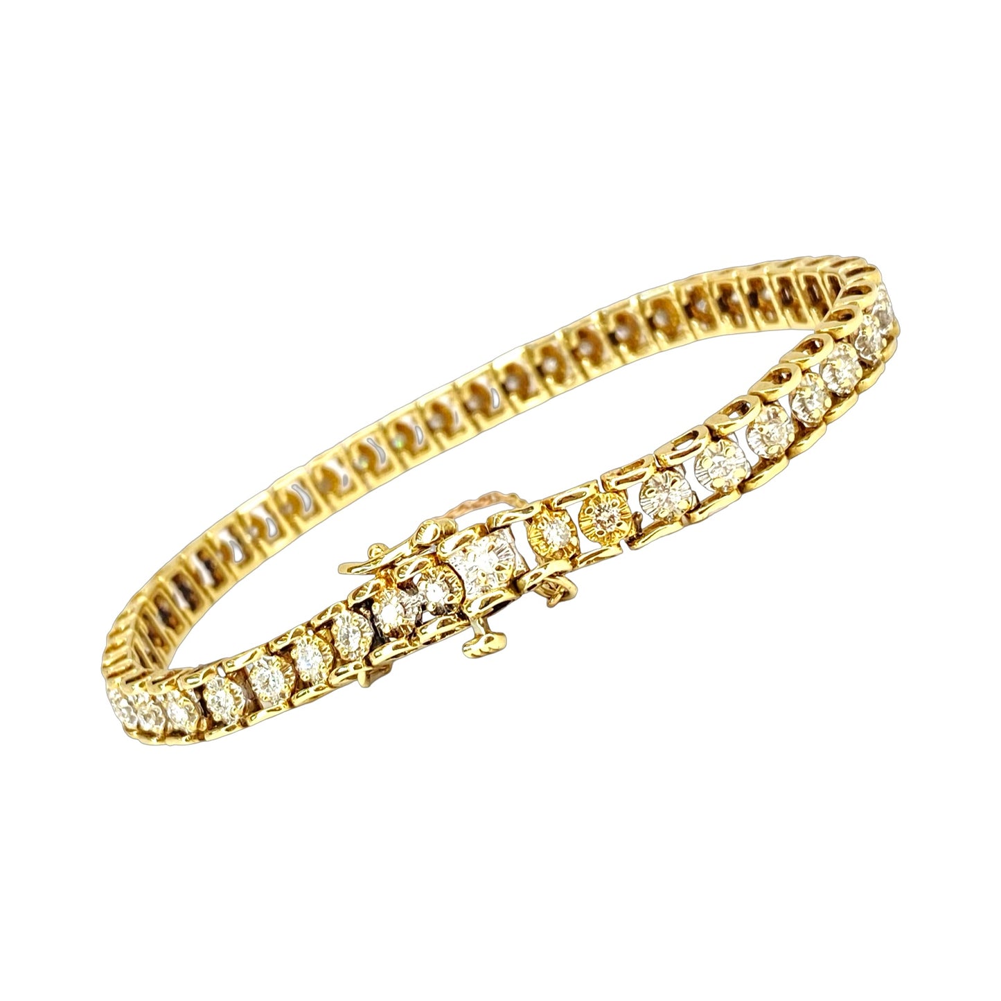 Estate Jewelry 14K Gold Tennis Bracelet 2.75 Carats Round Diamonds
