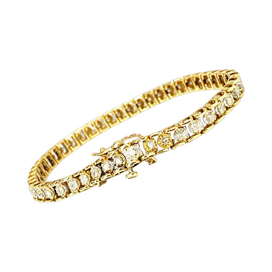 Estate Jewelry 14K Gold Tennis Bracelet 2.75 Carats Round Diamonds